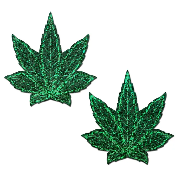 Pastease Vibrators Pastease Pot Leaf Glitter Pasties