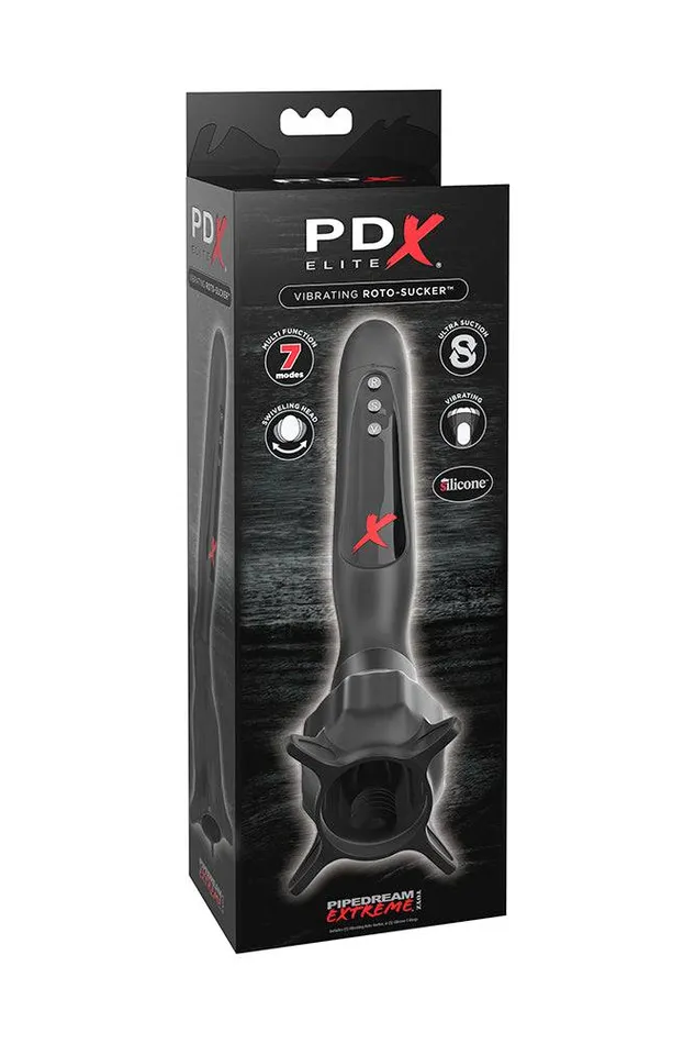 Pipedream Male Sex Toys PDX Elite Vibrating RotoSucker Male Masturbator Black
