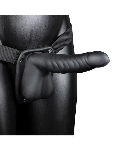 Shots America LLC Female Sex Toys Shots Ouch 8 Ribbed Hollow Strap On Wballs