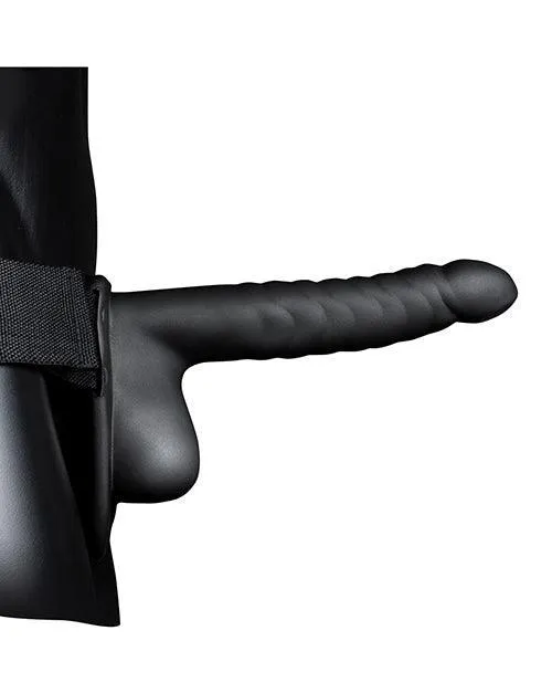 Shots America LLC Female Sex Toys Shots Ouch 8 Ribbed Hollow Strap On Wballs
