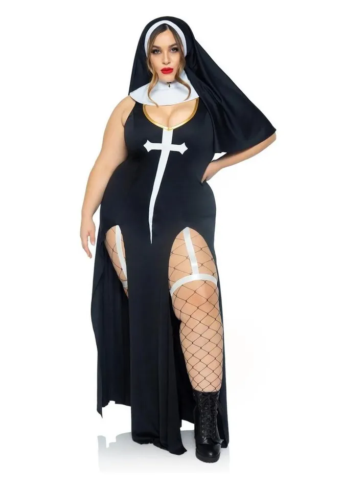 Leg Avenue Female Sex Toys Leg Avenue Sultry Sinner Dual Slit Garter Dress with Vinyl Cross Detail Vinyl Collar and Nun Habit Leg Avenue Female Sex Toys Leg Avenue Sultry Sinner Dual Slit Garter Dress with Vinyl Cross Detail Vinyl Collar and Nun Habit