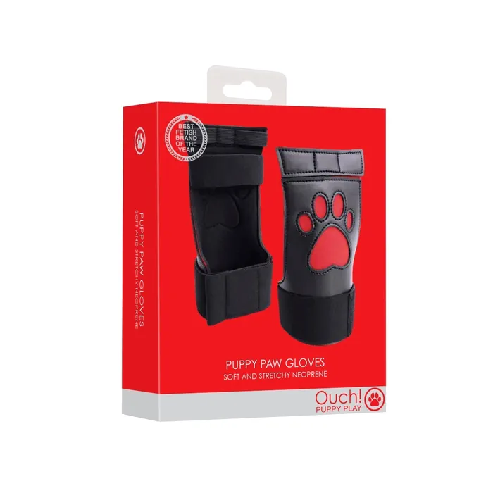 Ouch Anal Ouch Puppy Play Neoprene Puppy Paw Gloves Black Red Ouch Anal Ouch Puppy Play Neoprene Puppy Paw Gloves Black Red