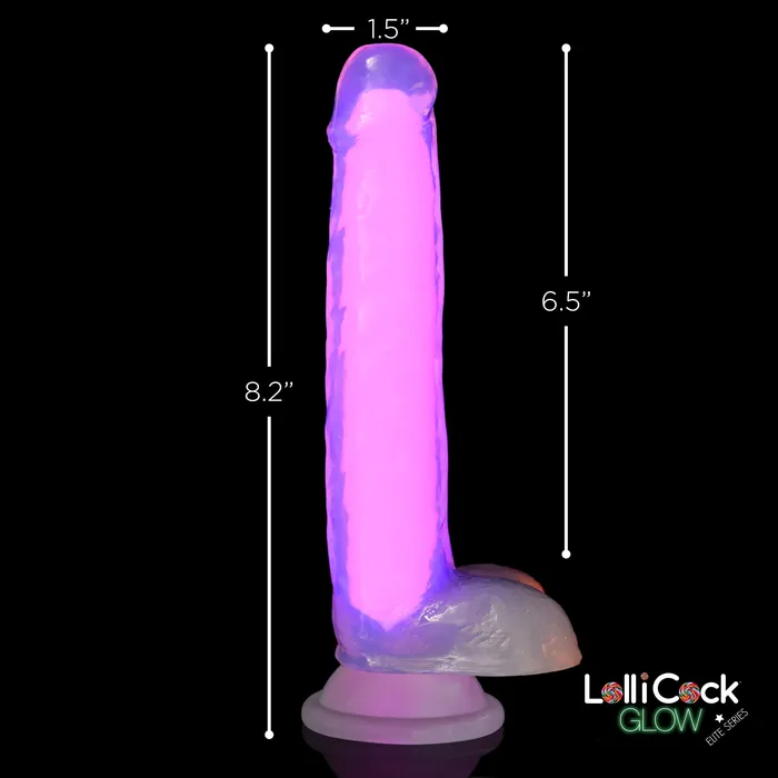 Lollicock 7 GlowInTheDark Silicone Dildo With Balls Pink Lollicock Dildos Lollicock 7 GlowInTheDark Silicone Dildo With Balls Pink Lollicock Dildos