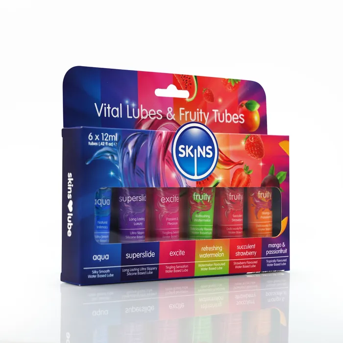Skins 12ml Sampler Tubes Vital Fruity Lubes 6 Pack Skins Enhancers