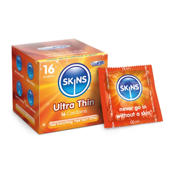 Skins Condoms Ultra Thin Cube 16 Pack Skins Male Sex Toys