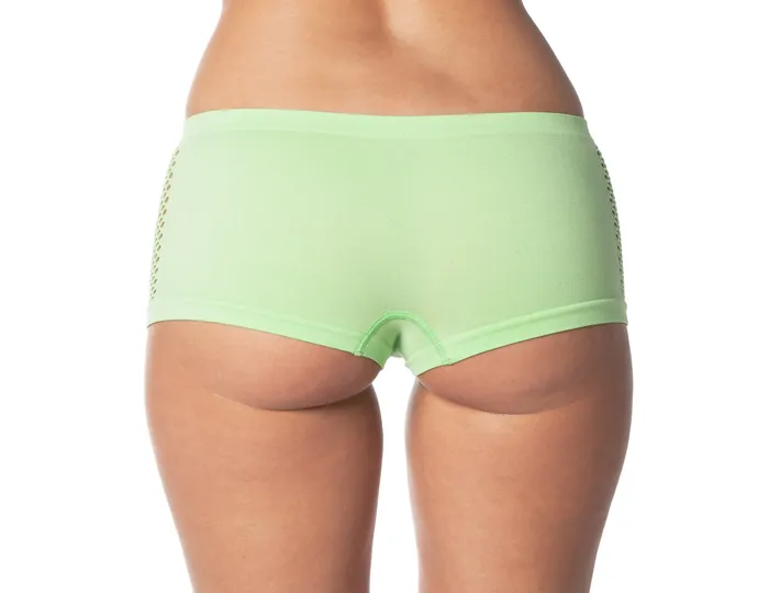 Sunset Intimates Female Sex Toys Seamless Exposure Boy Shorts in Green