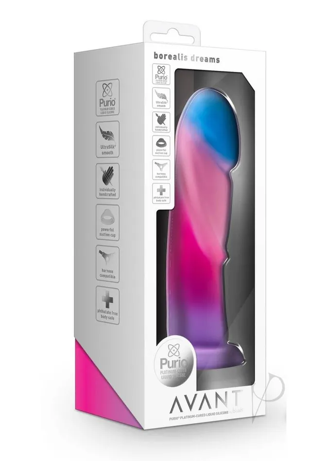 Avant Dildos Avant Borealis Dreams Silicone Dildo Cotton Candy Multicolor