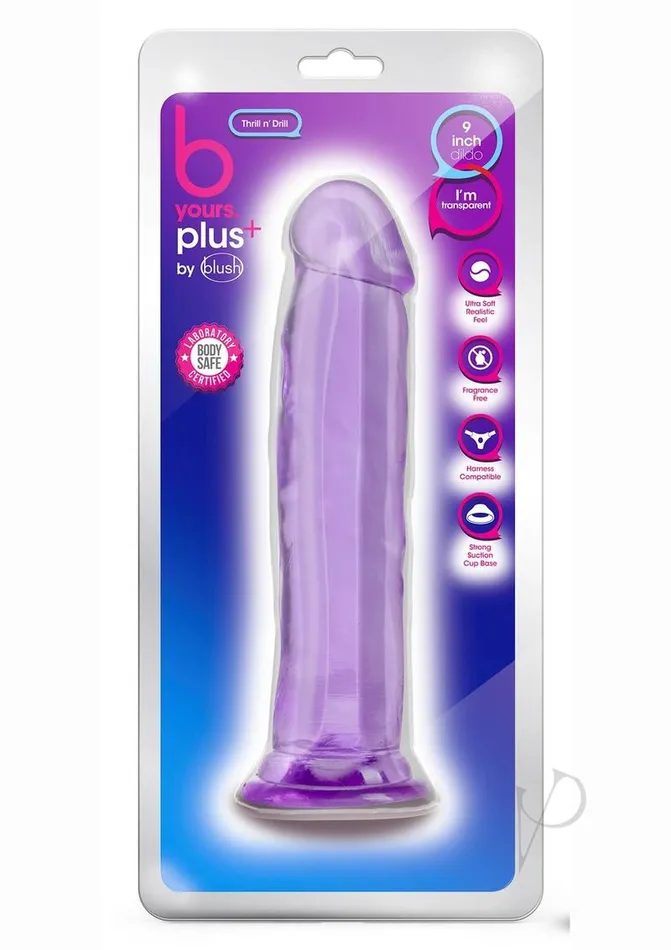B Yours Female Sex Toys B Yours Plus Thrill n Drill Realistic Dildo 9in Purple B Yours Female Sex Toys B Yours Plus Thrill n Drill Realistic Dildo 9in Purple