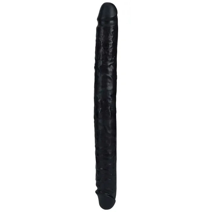 Dildos Shots Toys REALROCK 14 Inch Slim Double Dildo Black