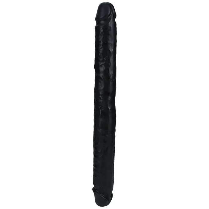 Dildos Shots Toys REALROCK 14 Inch Slim Double Dildo Black