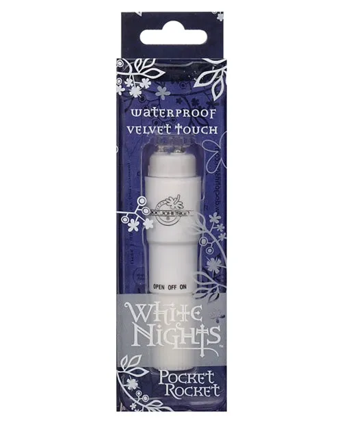 Doc Johnson Vibrators White Nights Velvet Touch Pocket Rocket Waterproof White Doc Johnson Vibrators White Nights Velvet Touch Pocket Rocket Waterproof White
