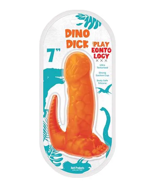 Female Sex Toys Hott Products Playeontology Dino Dick Silicone Dildo with Suction Cup 6in Orange