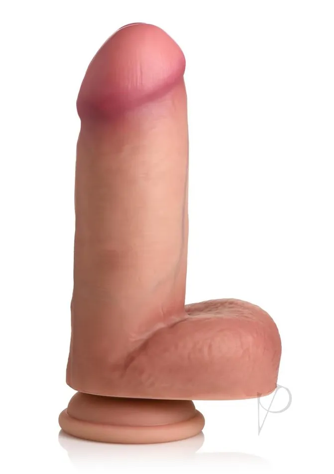 Female Sex Toys Jock Jock Dual Density Silicone Dildo with Balls 6in Vanilla