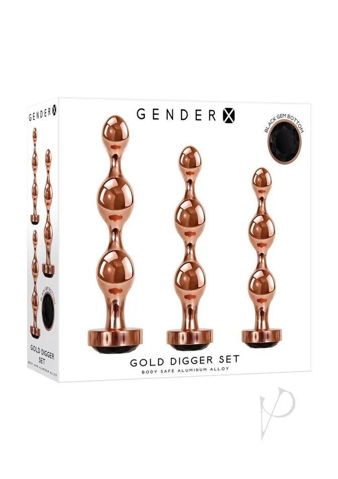 Gender X Anal Gender X Gold Digger Set Anal Plugs 3 piece set Rose GoldBlack Gender X Anal Gender X Gold Digger Set Anal Plugs 3 piece set Rose GoldBlack