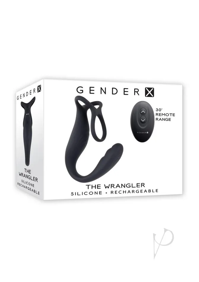 Gender X The Wrangler Rechargeable Silicone Triple Stimulating Anal Vibrator with Remote Control Black Gender X Female Sex Toys Gender X The Wrangler Rechargeable Silicone Triple Stimulating Anal Vibrator with Remote Control Black Gender X Female Sex Toys