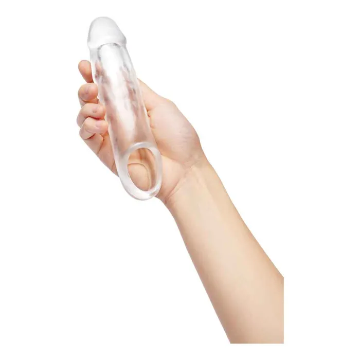 Male Sex Toys Xgen Products Size Up 1 Inch SeeThru Penis Extender with Ball Loop