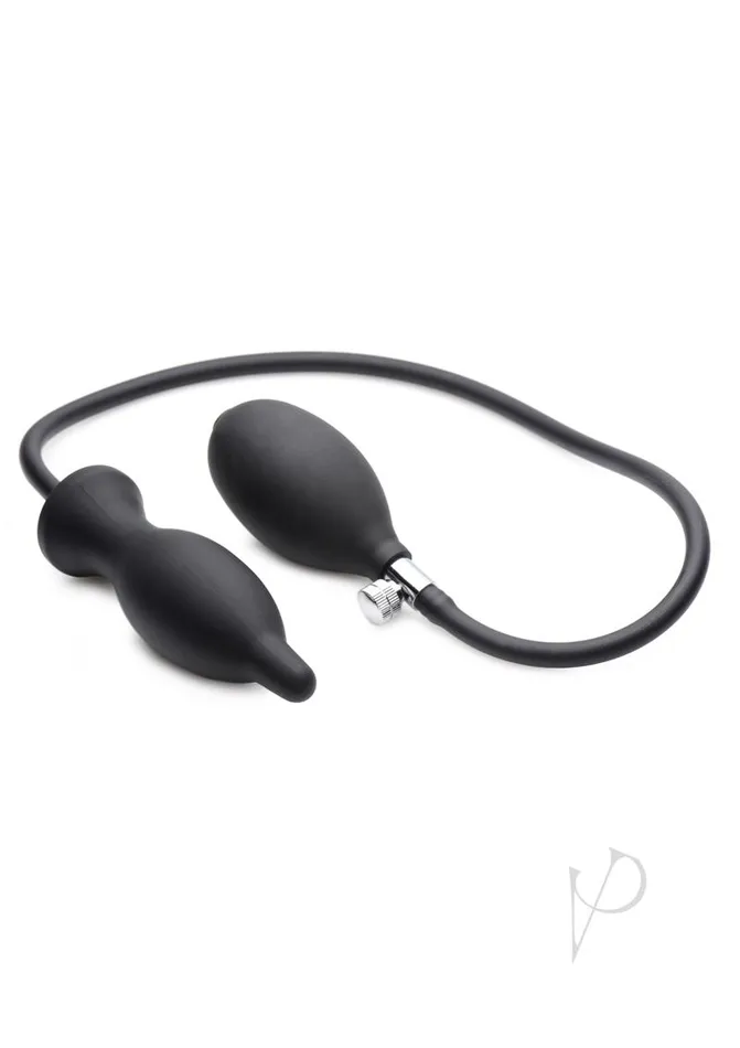 Master Series Anal Master Series Dark Inflator Inflatable Silicone Anal Plug Black