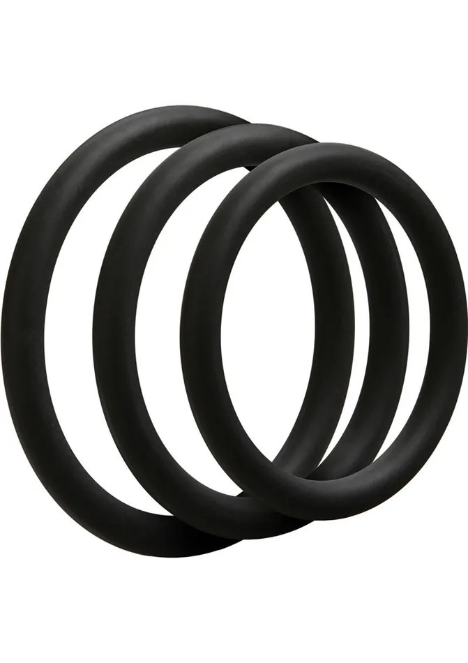 Opti Male Couples OptiMALE 3 CRing Set Silicone Cock Ring Thin 3 piece kit Black Opti Male Couples OptiMALE 3 CRing Set Silicone Cock Ring Thin 3 piece kit Black