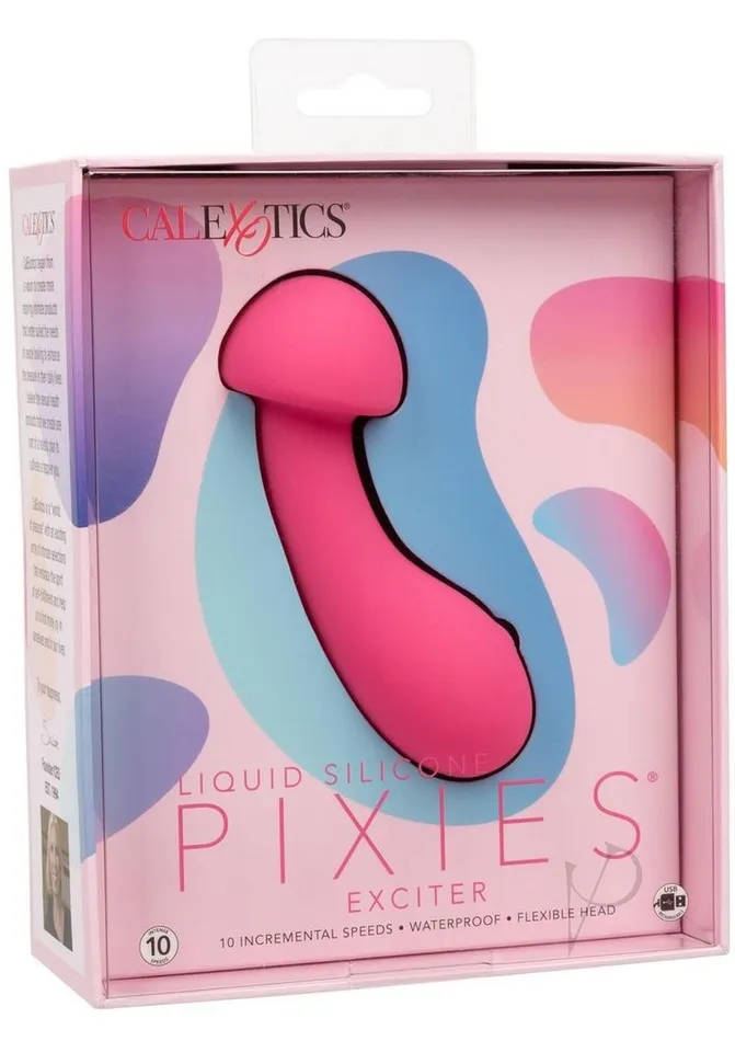 Pixies Female Sex Toys Liquid Silicone Pixies Exciter Rechargeable Vibrator Pink
