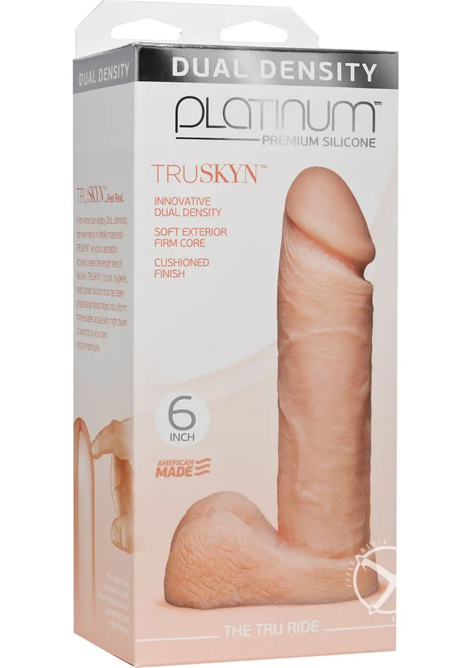 Platinum Premium Silicone Dildos Platinum Premium Silicone The Tru Ride Dildo 6in Vanilla