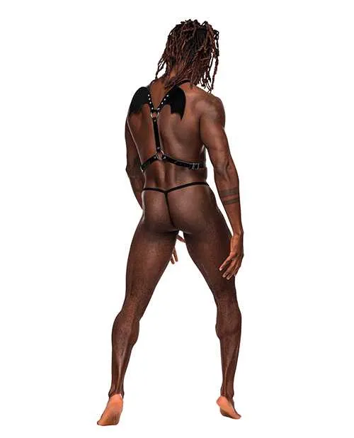 Restraints Sagittarius PU Leather Chest Winged Back Harness Black OS Male Power Restraints Sagittarius PU Leather Chest Winged Back Harness Black OS Male Power