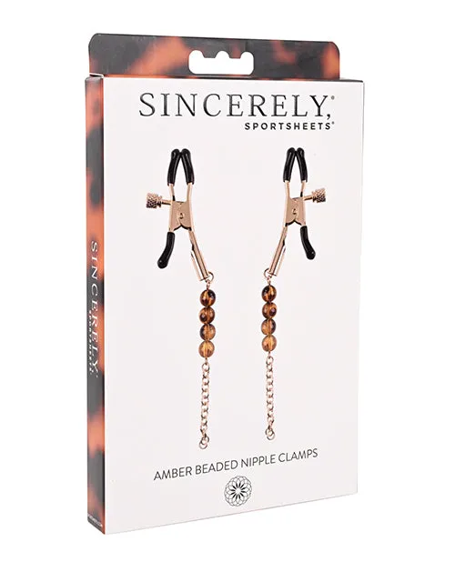 Sincerely Amber Beaded Nipple Clamps Sincerely Amber Female Sex Toys Sincerely Amber Beaded Nipple Clamps Sincerely Amber Female Sex Toys