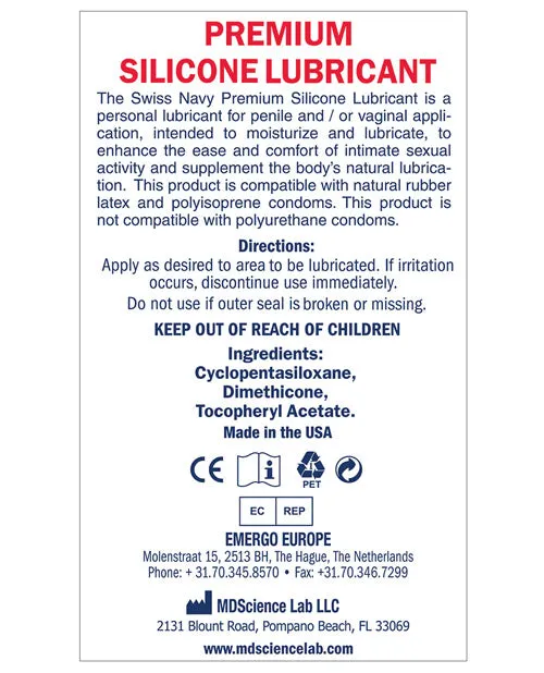 Swiss Navy Lubricants Swiss Navy Silicone Lubricant 4oz118ml Swiss Navy Lubricants Swiss Navy Silicone Lubricant 4oz118ml
