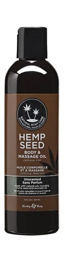 Earthly Body Couples Hemp Seed Massage and Body Oil Unscented 8 Fl Oz 237ml