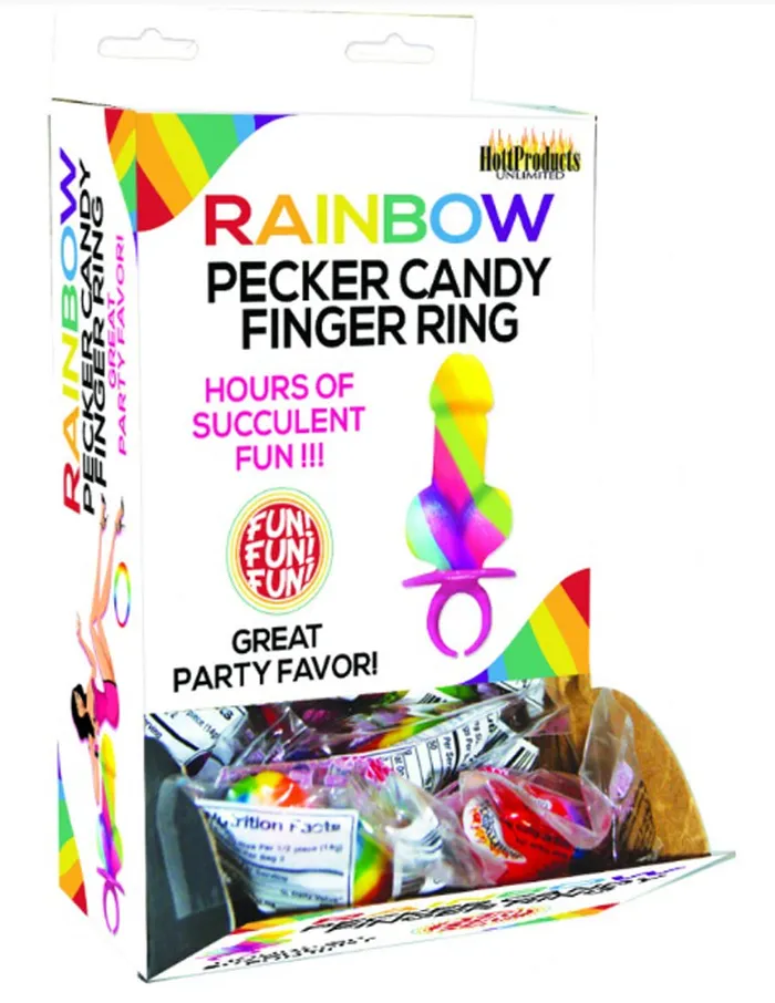 Male Sex Toys Rainbow Cock Ring Pop 12 Piece Display Hott Products