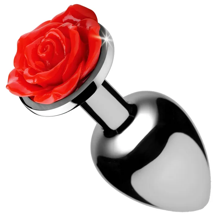 Male Sex Toys XR Brands Booty Sparks Red Rose Anal Plug Large