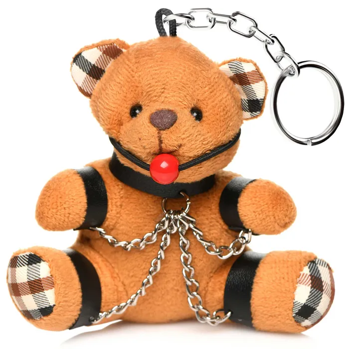 Vibrators XR Brands Master Series Gagged Teddy Bear Keychain