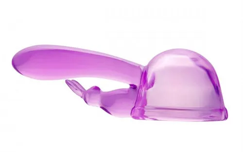 XR Brands Wand Essentials Vibrators Original Rabbit Dual Stimulation Wand Attachment Purple WeAb935