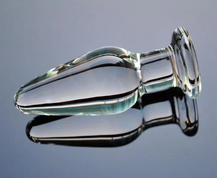 Anal pluglust 4 SEMIPOINTED PYREX CRYSTAL BUTT PLUG
