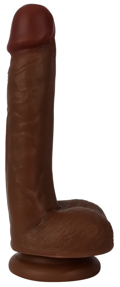 Dildos Thinz 7 Inch Slim Dildo with Balls Dark Curve Toys
