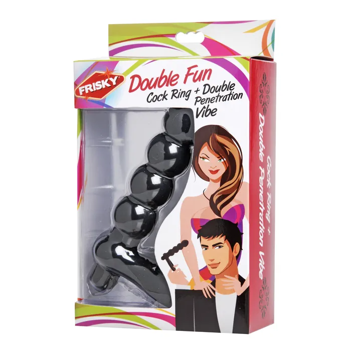 Double Fun Cock Ring with Double Penetration Vibe XR Brands Male Sex Toys