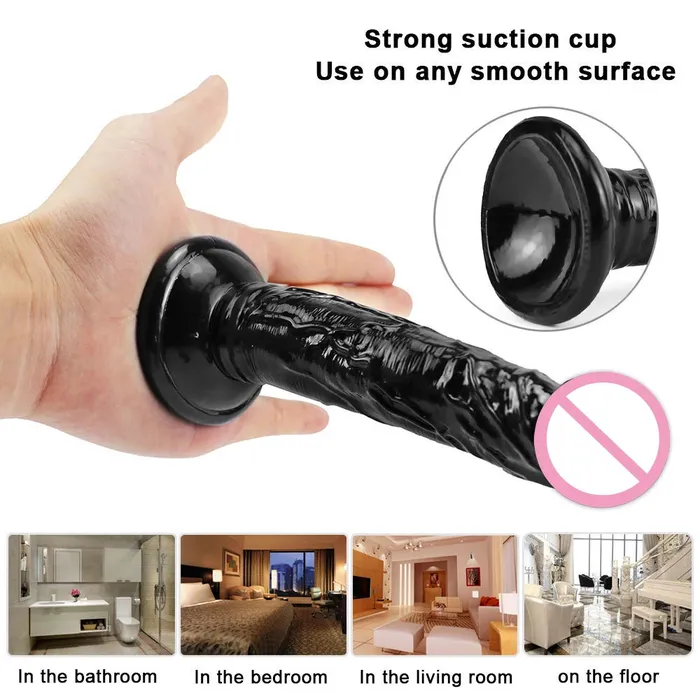 Female Sex Toys PlugLust 10 Inch Realistic Dildo with Powerful Suction