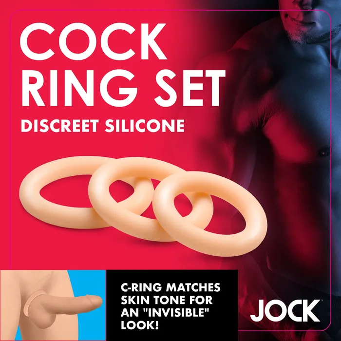 Male Sex Toys Curve Toys Discreet Silicone Cock Ring Set Light