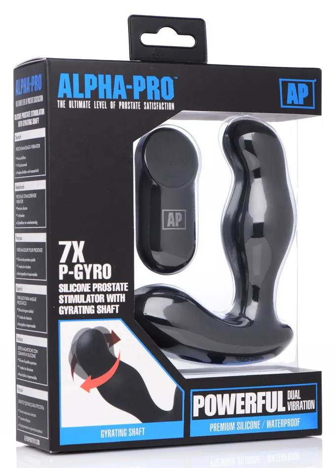 Male Sex Toys XR Brands 7X PGyro Silicone Prostate Stimulator with Gyrating Shaft