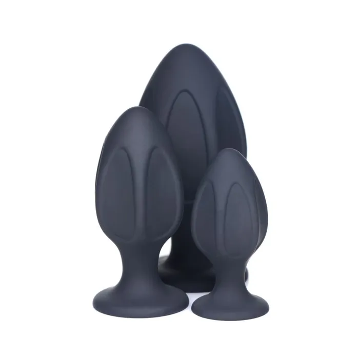 Triple Juicers Silicone Anal Plug Set Black Master Series Anal