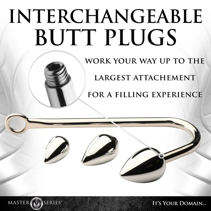 XR Brands Male Sex Toys Anal Hook Trainer with 3 Plugs