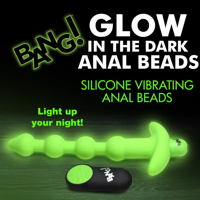 XR Brands Male Sex Toys GlowintheDark Silicone Anal Beads