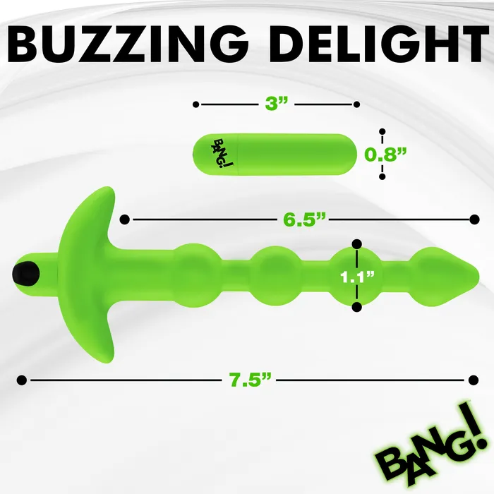 XR Brands Male Sex Toys GlowintheDark Silicone Anal Beads