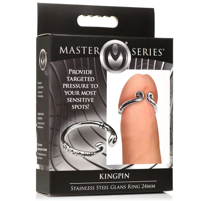 XR Brands Male Sex Toys Kingpin Stainless Steel Glans Ring 24MM